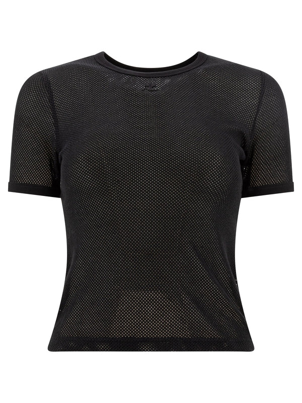 Logo Patch Mesh Short Sleeve T-Shirt