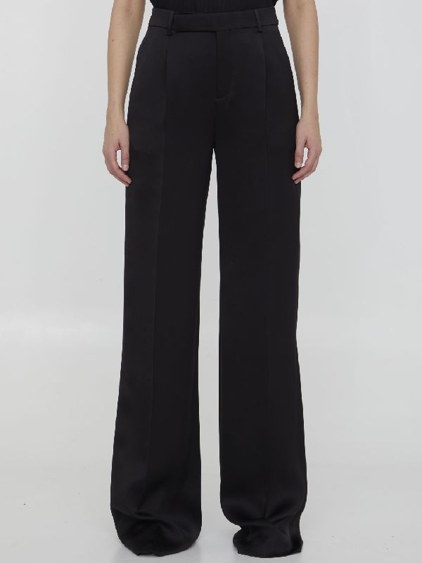 Wide Tailored Silk Pants