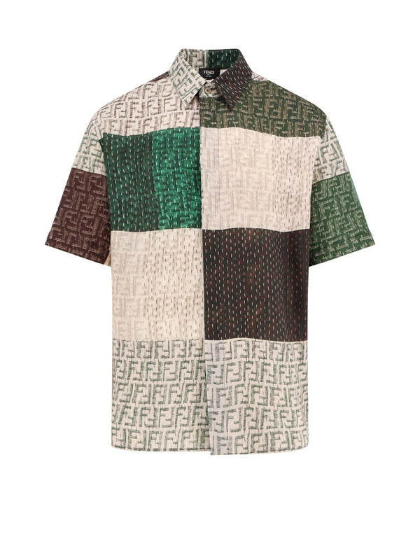 FF Colorblock Linen Short-Sleeve Shirt