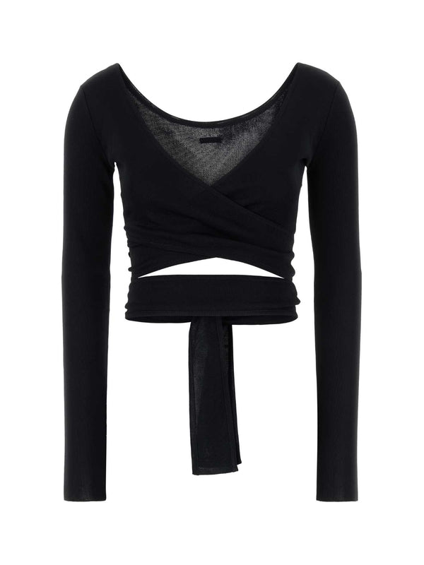 Slim-fit Wrap Long Sleeve Top