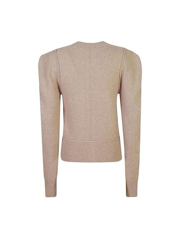 Crewneck Beige Wool Cardigan