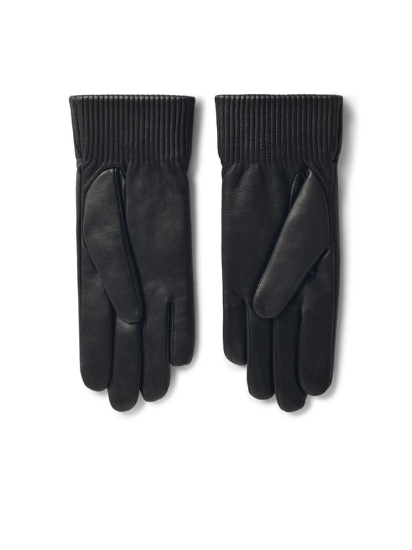 Metal Logo Leather Gloves