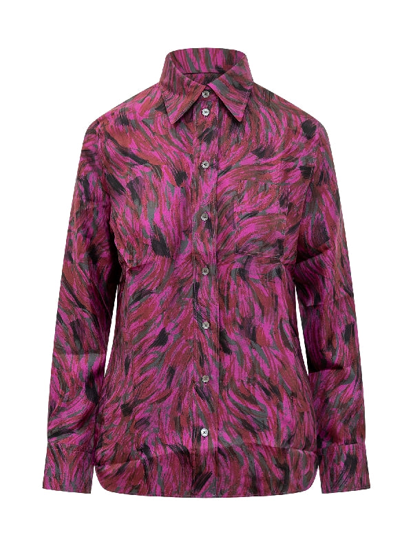 All-Over Pattern Silk Shirt