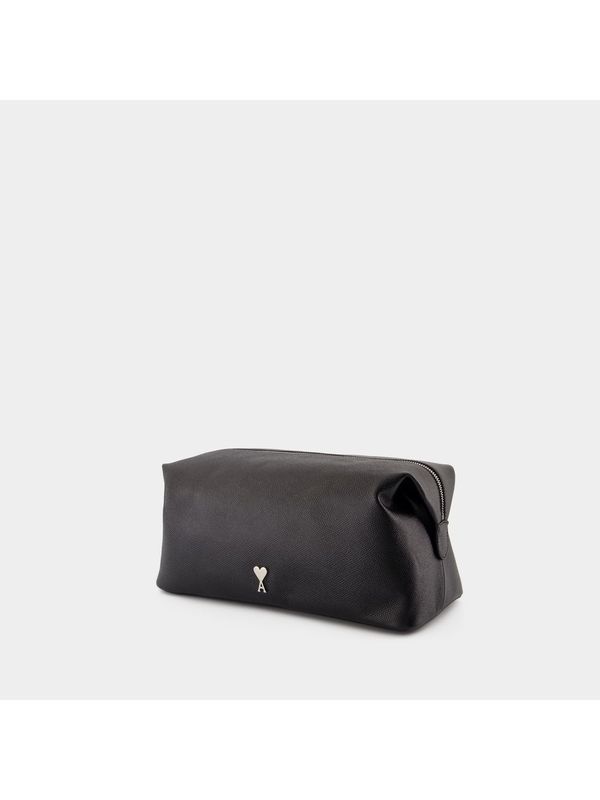 Heart Logo Leather Toilet Pouch