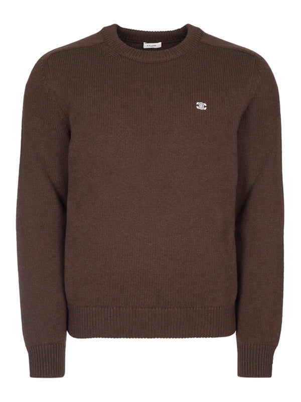 Triomphe Logo Embroidery Wool Cashmere Knit