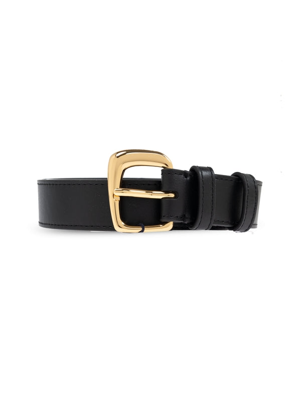 Gold Buckle Leather Belt