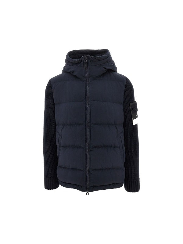 Wappen Patch Hooded Padded Cardigan