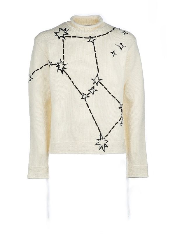 Star Embroidered Wool Blend Knit