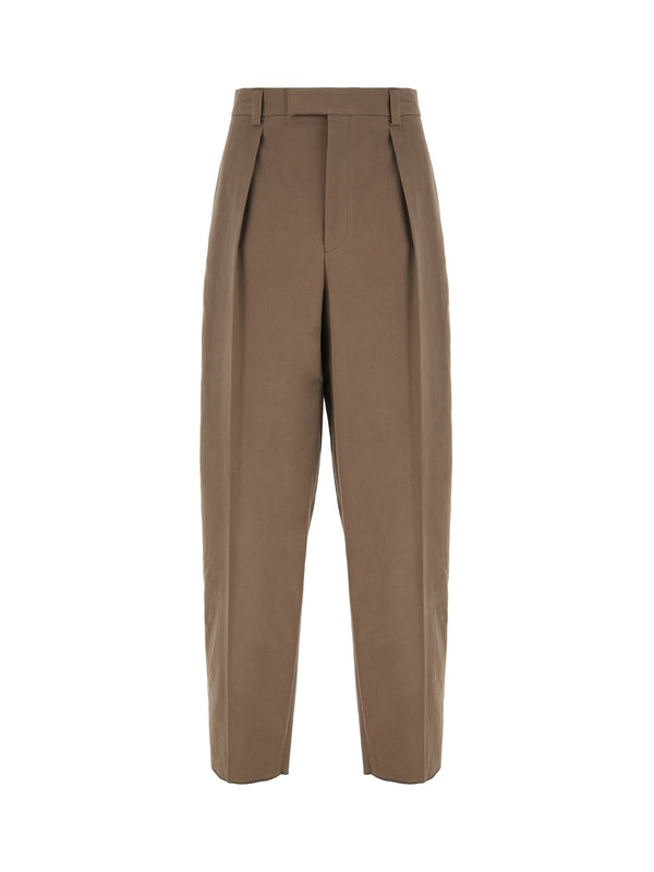 Double Pleat Cotton Tailored
  Pants