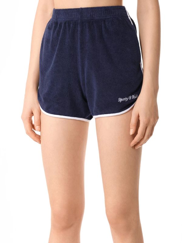 Logo Embroidered Terry Cotton Shorts