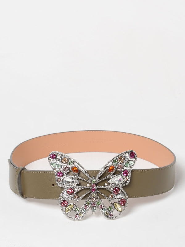 Butterfly Buckle Leather Belt