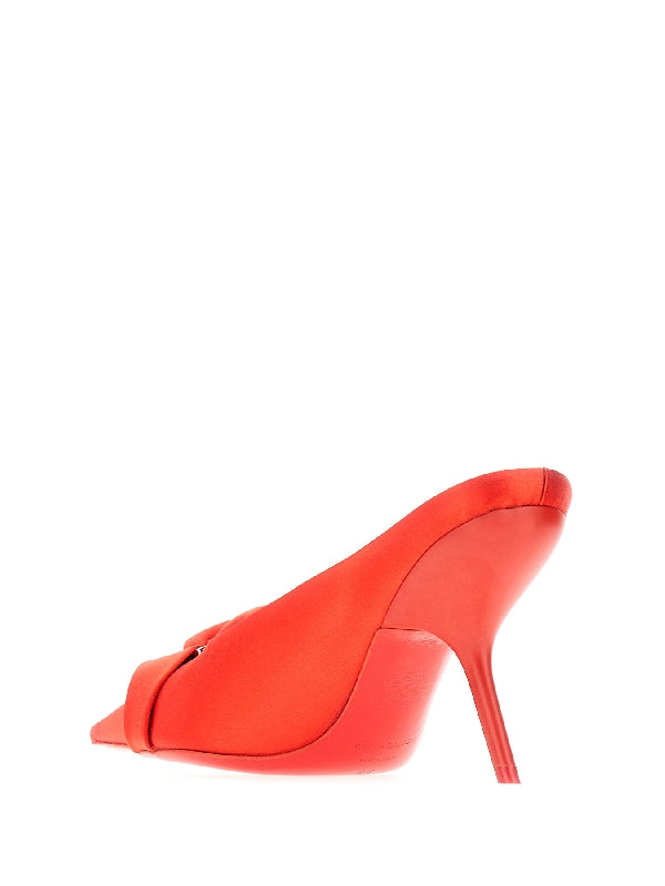 Asymmetric Bow Decor Mule Heel