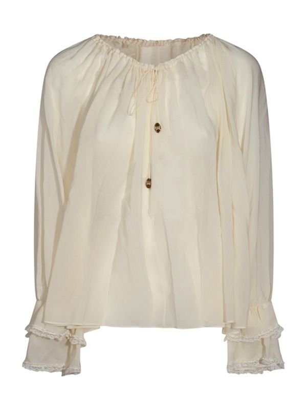 Beige Silk Blouse