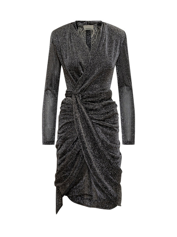 Wrap Drape Long Sleeve Dress