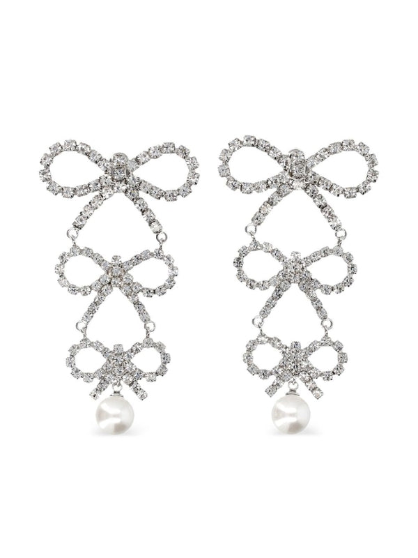 Crystal Bow Drop Earrings