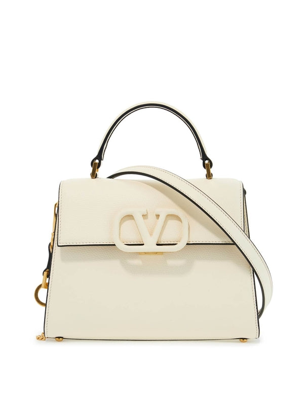 V Sling Logo Leather Small
  Tote Bag