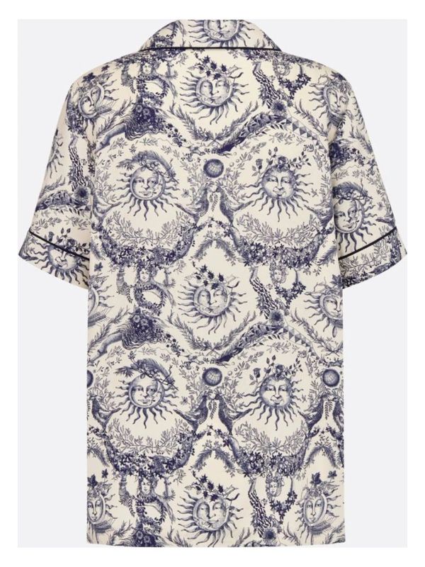 Allover Printed Silk Short Sleeve Shirt