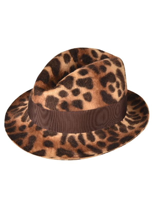 Bow Decor Leopard Fedora Hat