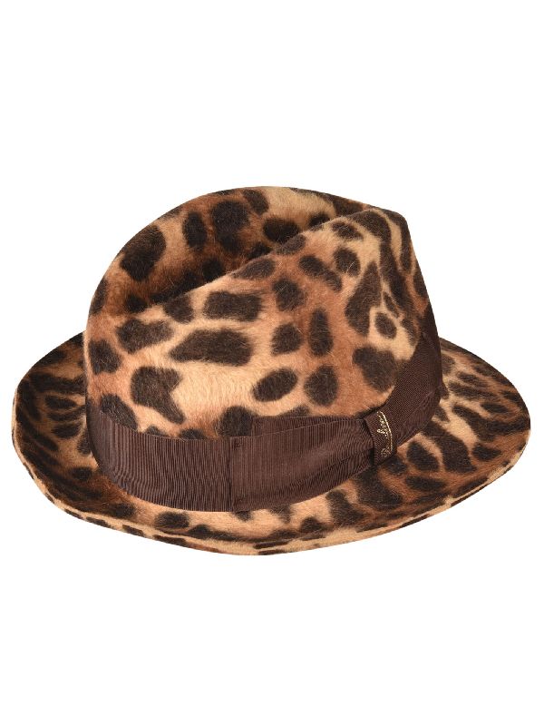 Bow Decor Leopard Fedora Hat