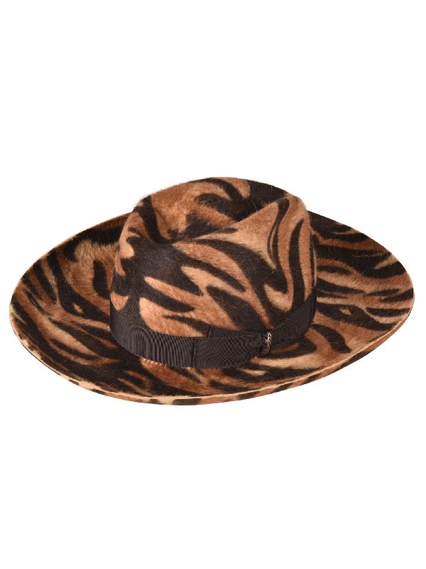 Animal Print Felt Fedora