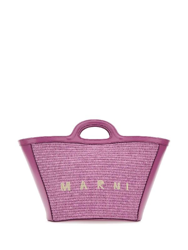 Tropicalia Leather Raffia Tote Bag