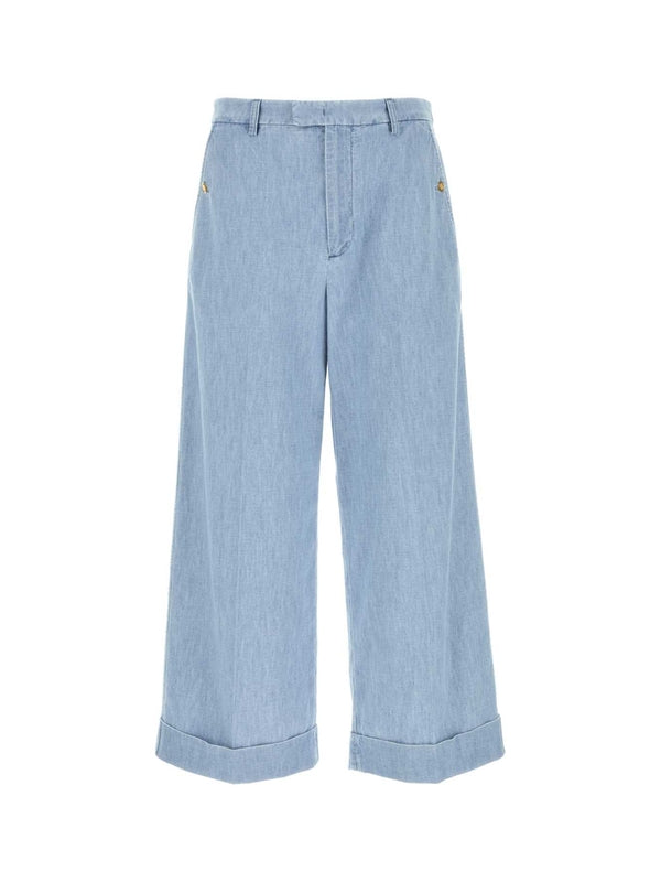 Wide Crop Denim Pants