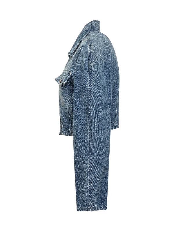 Washed Crop Denim Jacket