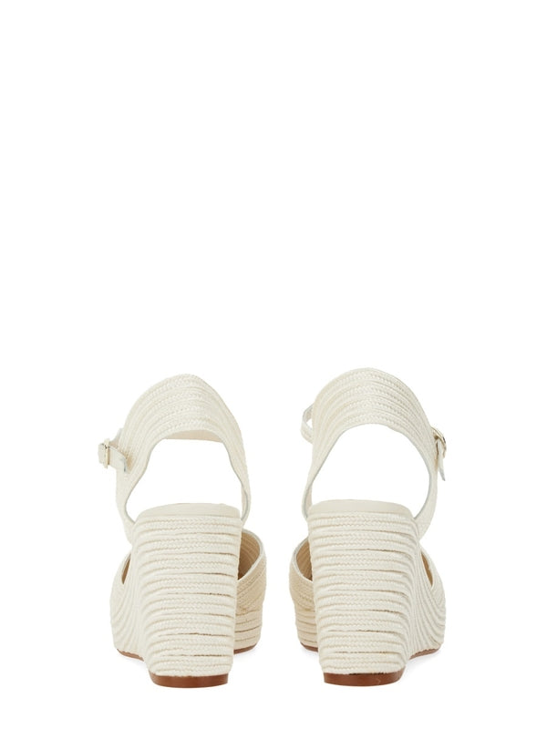 Castañer White Wedge Sandals