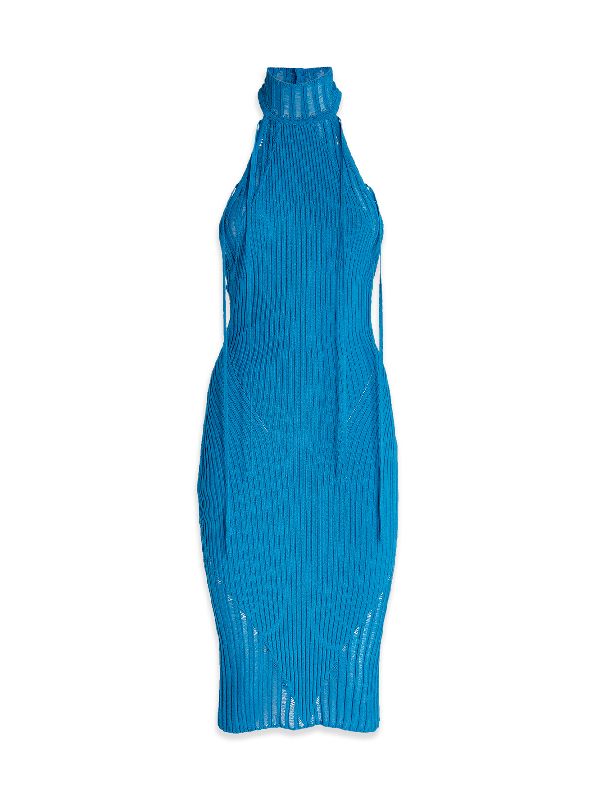 Halterneck Ribbed Knit Dress