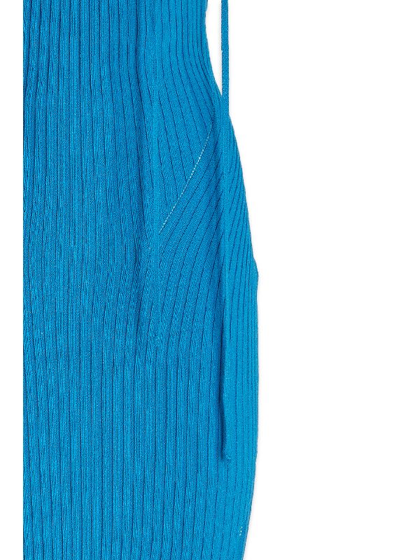 Halterneck Ribbed Knit Dress