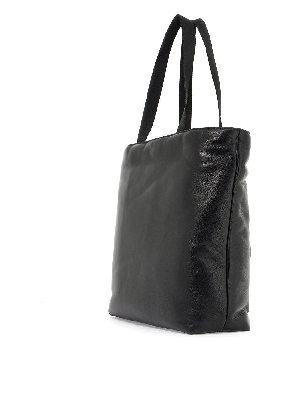 V Logo Pocket Leather Tote Bag - Jente