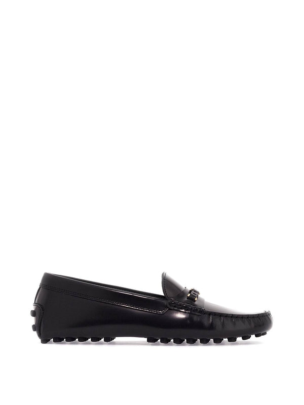 Chain Decor Leather Loafers