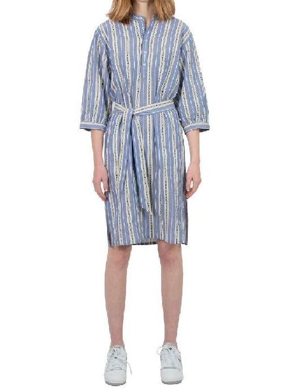 Aya Pinstripe Belted Dress