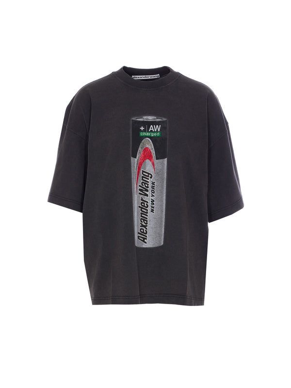 Logo Graphic Printing Short Sleeve Cotton T-Shirt