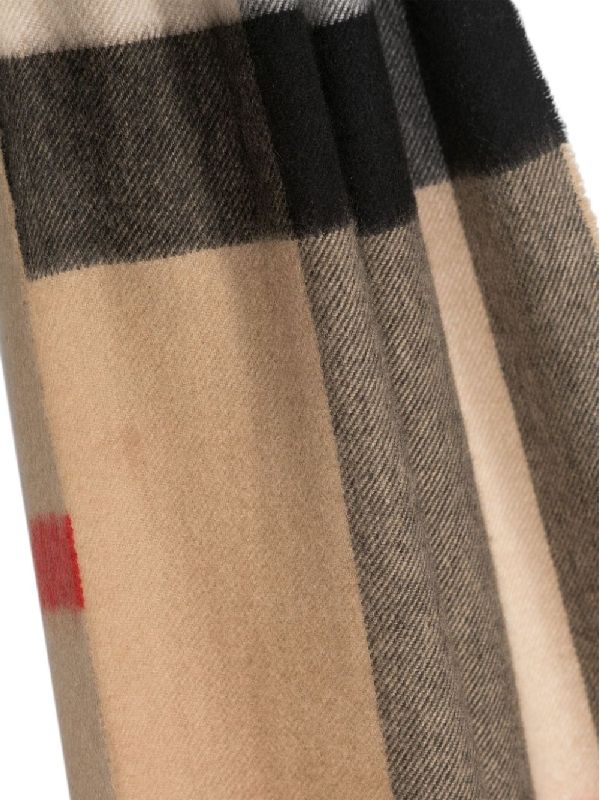 Check Cashmere Fringe Muffler