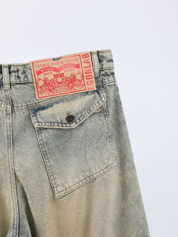 Wide Cargo Denim Pants