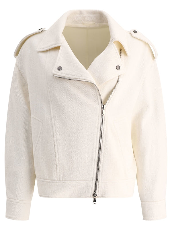 Cotton Blend Biker Jacket