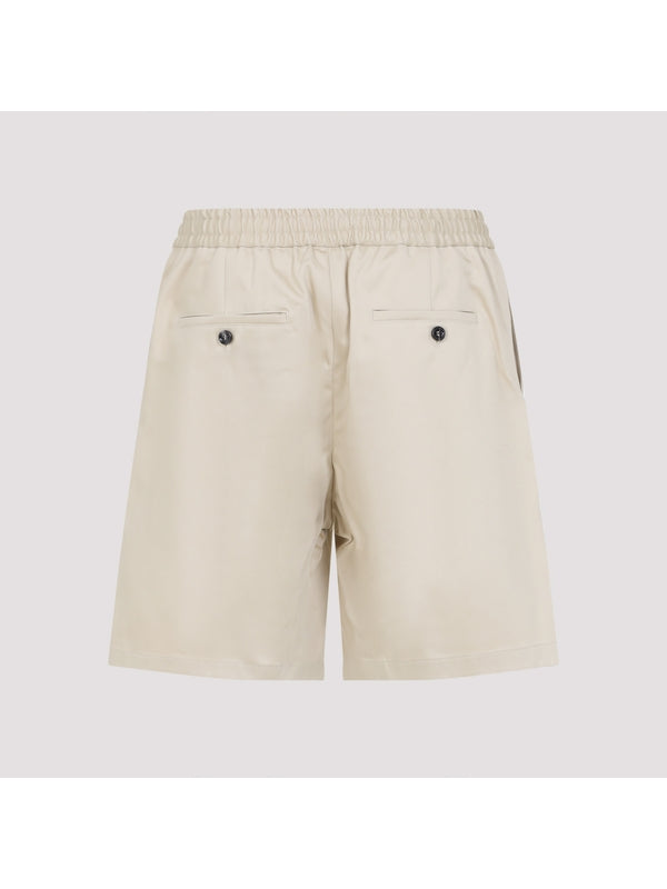 Button Detail Banding Cotton Shorts