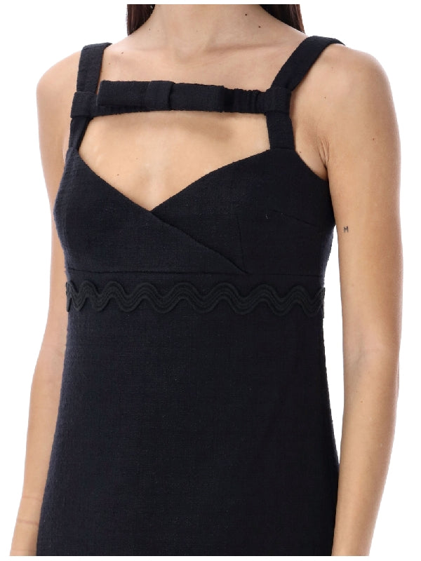 Bow Embellished Cotton Slip Dress