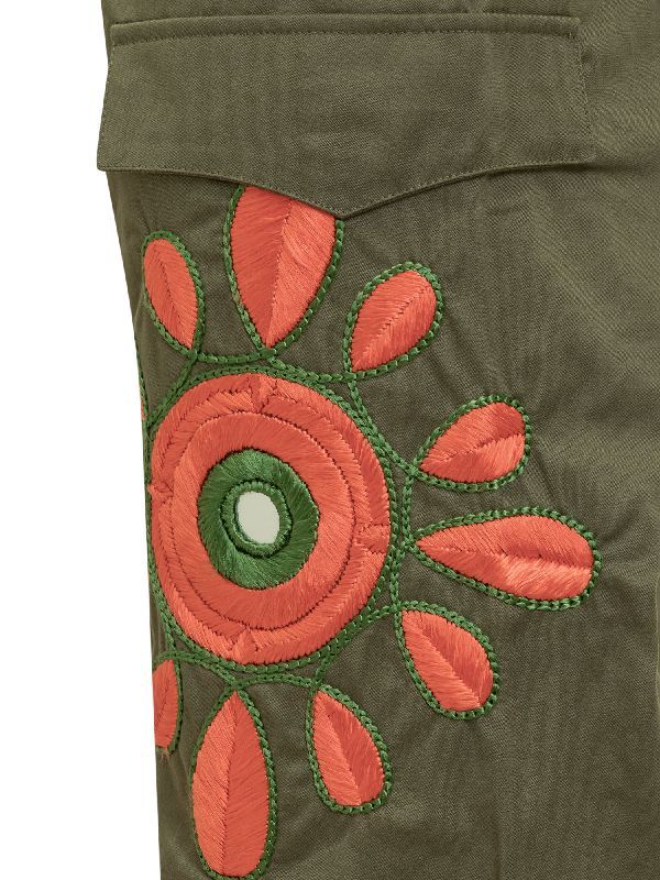 Embroidery Detail Cargo Pants