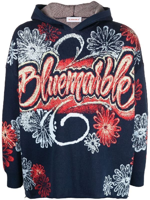 Floral Logo Jacquard Hoodie