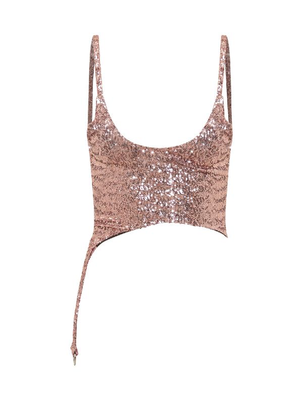 Sequin Sleeveless Crop Top