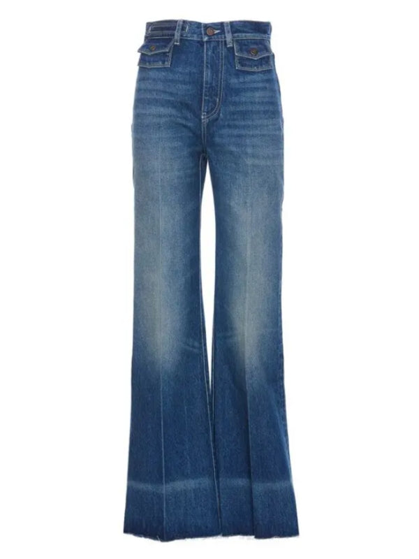 High Waist Flared Denim Pants