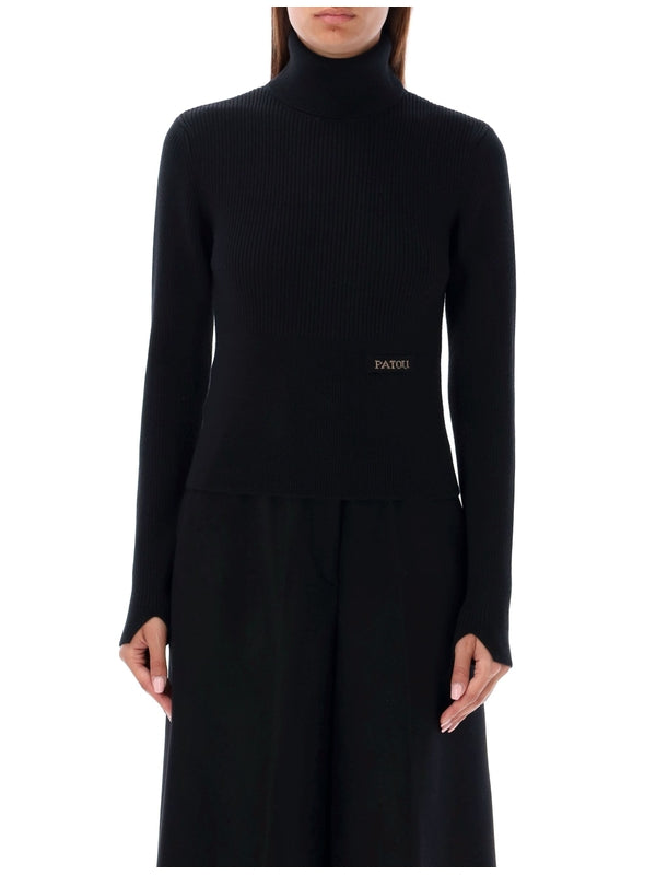 PATOU - Logo Patch High-Neck Knit - Jente