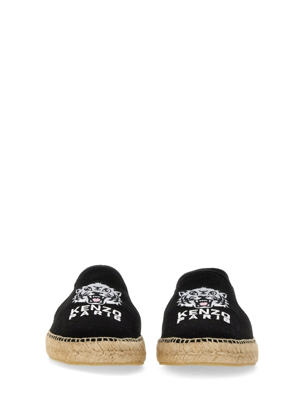 Logo Embroidered Cotton Espadrilles