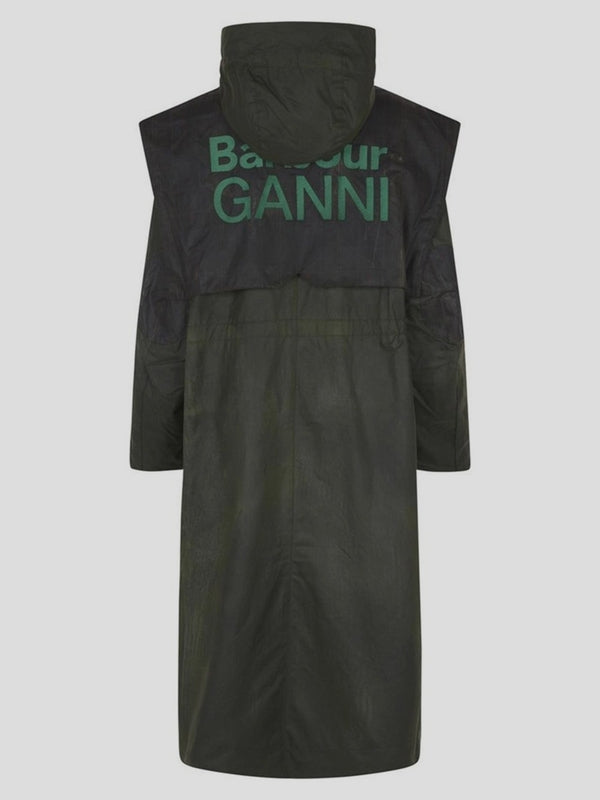 Ganni Logo Wax Cotton Parka