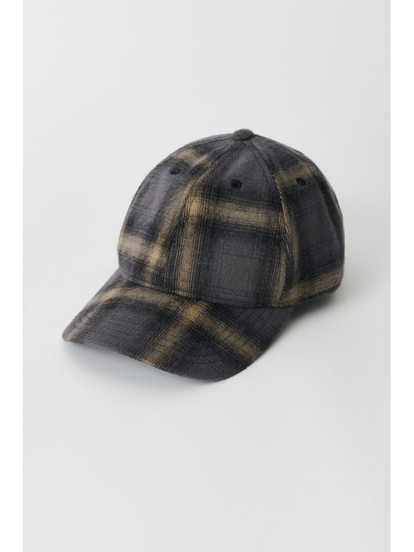 Check Pattern Cotton Ball Cap