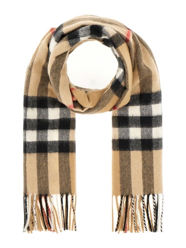 Vintage Check Fringe Cashmere Muffler