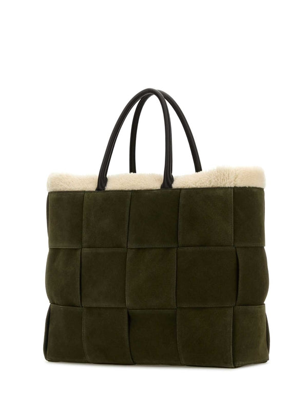 Arco Intreccio Suede Large Tote Bag