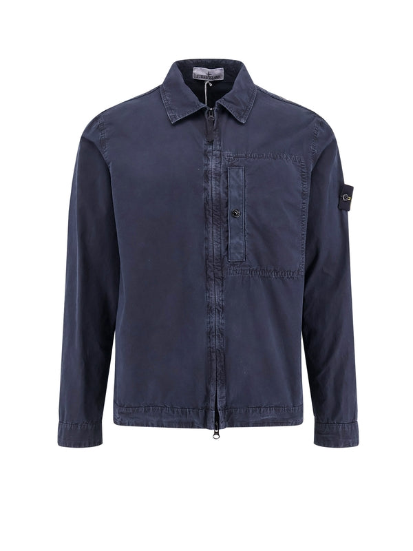 Wappen Patch Cotton Zip-Up Shirt